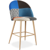 Buy Patchwork Upholstered Stool - Scandinavian - 66cm - Bennett Multicolour 61294 at MyFaktory